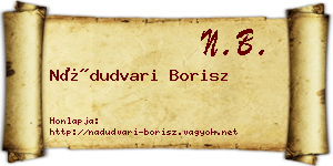 Nádudvari Borisz névjegykártya